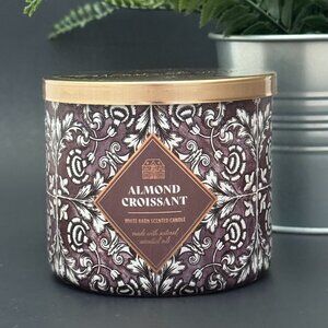BBW Almond Croissant White Barn Bath & Body Works 3 Wick Candle